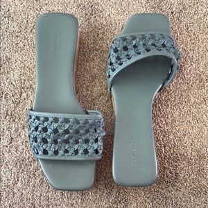 Tory Burch Basket Weave Clog Slide Sandals Size 9